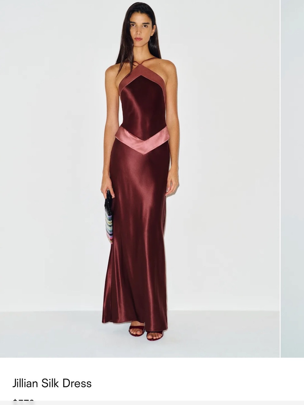 Jillian Silk Halter Gown in Boysenberry